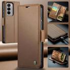 For OPPO Reno12 5G Global CaseMe 023 Butterfly Buckle Litchi Texture RFID Anti-theft Leather Phone Case(Brown) - 2