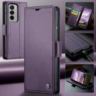 For OPPO Reno12 5G Global CaseMe 023 Butterfly Buckle Litchi Texture RFID Anti-theft Leather Phone Case(Purple) - 2