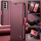 For OPPO Reno12 Pro 5G Global CaseMe 023 Butterfly Buckle Litchi Texture RFID Anti-theft Leather Phone Case(Red) - 2