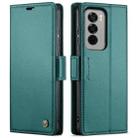 For OPPO Reno12 Pro 5G Global CaseMe 023 Butterfly Buckle Litchi Texture RFID Anti-theft Leather Phone Case(Green) - 1