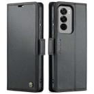 For OPPO Reno12 Pro 5G Global CaseMe 023 Butterfly Buckle Litchi Texture RFID Anti-theft Leather Phone Case(Black) - 1