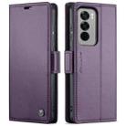 For OPPO Reno12 Pro 5G Global CaseMe 023 Butterfly Buckle Litchi Texture RFID Anti-theft Leather Phone Case(Purple) - 1