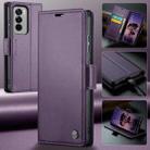 For OPPO Reno12 Pro 5G Global CaseMe 023 Butterfly Buckle Litchi Texture RFID Anti-theft Leather Phone Case(Purple) - 2