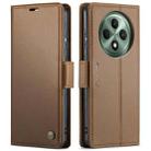 For OPPO Reno12 F /12 FS 5G CaseMe 023 Butterfly Buckle Litchi Texture RFID Anti-theft Leather Phone Case(Brown) - 1