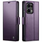 For OPPO Reno13 CaseMe 023 Butterfly Buckle Litchi Texture RFID Anti-theft Leather Phone Case(Purple) - 1