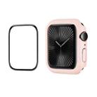 For Apple Watch Series 10 42mm ENKAY Hat-Prince 2 in 1 Solid Color PC Watch Case with Full Coverage PMMA Soft Film(Pink) - 1