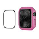 For Apple Watch Series 10 42mm ENKAY Hat-Prince 2 in 1 Solid Color PC Watch Case with Full Coverage PMMA Soft Film(Rose) - 1