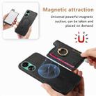 For OPPO Reno10 Pro+ 5G Retro Magsafe Cross Leather Ring Holder Card Bag Phone Case(Black) - 3