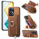 For Honor 90 GT 5G Retro Magsafe Cross Leather Ring Holder Card Bag Phone Case(Brown) - 1