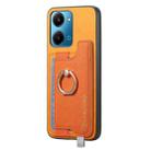 For Honor 100 Pro Retro Magsafe Cross Leather Ring Holder Card Bag Phone Case(Yellow) - 2