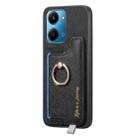 For Honor Play 50 Plus 5G Retro Magsafe Cross Leather Ring Holder Card Bag Phone Case(Black) - 2