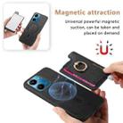 For Honor Play 50 Plus 5G Retro Magsafe Cross Leather Ring Holder Card Bag Phone Case(Black) - 3