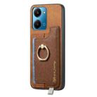 For Honor 90 Pro 5G Retro Magsafe Cross Leather Ring Holder Card Bag Phone Case(Brown) - 2