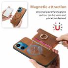 For Honor 90 Pro 5G Retro Magsafe Cross Leather Ring Holder Card Bag Phone Case(Brown) - 3