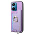 For Honor X7b / Play 8T 5G Retro Magsafe Cross Leather Ring Holder Card Bag Phone Case(Purple) - 2