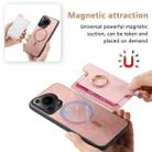 For Huawei Pura 70 Retro Magsafe Cross Leather Ring Holder Card Bag Phone Case(Pink) - 3