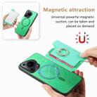 For Huawei Pura 70 Retro Magsafe Cross Leather Ring Holder Card Bag Phone Case(Green) - 3