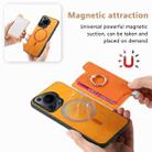 For Huawei Pura 70 Ultra Retro Magsafe Cross Leather Ring Holder Card Bag Phone Case(Yellow) - 3