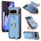 For Google Pixel 9 Pro XL Retro Magsafe Magnetic PU Back Cover Phone Case(Blue) - 1