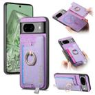 For Google Pixel 8a Retro Magsafe Magnetic PU Back Cover Phone Case(Purple) - 1