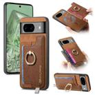 For Google Pixel 8a Retro Magsafe Magnetic PU Back Cover Phone Case(Brown) - 1