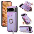 For Google Pixel 8 Pro Retro Magsafe Magnetic PU Back Cover Phone Case(Purple) - 1