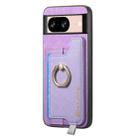 For Google Pixel 8 Retro Magsafe Magnetic PU Back Cover Phone Case(Purple) - 2