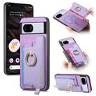 For Google Pixel 7a Retro Magsafe Magnetic PU Back Cover Phone Case(Purple) - 1