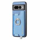 For Google Pixel 7 Pro Retro Magsafe Magnetic PU Back Cover Phone Case(Blue) - 2