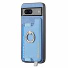 For Google Pixel 7 Retro Magsafe Magnetic PU Back Cover Phone Case(Blue) - 2