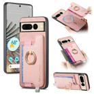 For Google Pixel 7 Retro Magsafe Magnetic PU Back Cover Phone Case(Pink) - 1