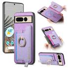 For Google Pixel 7 Retro Magsafe Magnetic PU Back Cover Phone Case(Purple) - 1