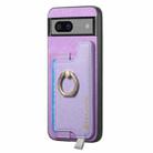 For Google Pixel 7 Retro Magsafe Magnetic PU Back Cover Phone Case(Purple) - 2