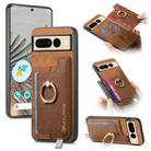 For Google Pixel 7 Retro Magsafe Magnetic PU Back Cover Phone Case(Brown) - 1