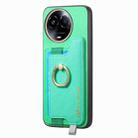 For Realme 11 4G Global Retro Magsafe Cross Leather Ring Holder Card Bag Phone Case(Green) - 2