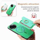 For Realme 11 4G Global Retro Magsafe Cross Leather Ring Holder Card Bag Phone Case(Green) - 3