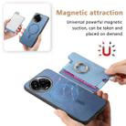 For Realme 11 5G Global Retro Magsafe Cross Leather Ring Holder Card Bag Phone Case(Blue) - 3