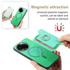 For Realme 11 5G Global Retro Magsafe Cross Leather Ring Holder Card Bag Phone Case(Green) - 3