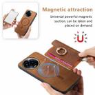 For Realme 11 5G Global Retro Magsafe Cross Leather Ring Holder Card Bag Phone Case(Brown) - 3