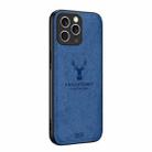 For iPhone 16 Pro Max Deer Head Cloth Skin All-inclusive Phone Case(Blue) - 1