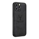 For iPhone 16 Pro Deer Head Cloth Skin All-inclusive Phone Case(Black) - 1