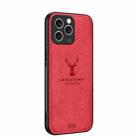 For iPhone 16 Pro Deer Head Cloth Skin All-inclusive Phone Case(Red) - 1