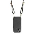 For iPhone 15 Carbon Fiber Texture Leather Back Phone Case with Crossbody Strap(Black) - 3