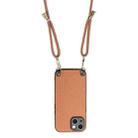 For iPhone 12 Pro Max Carbon Fiber Texture Leather Back Phone Case with Crossbody Strap(Brown) - 3
