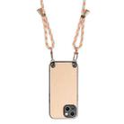 For iPhone 12 mini Carbon Fiber Texture Leather Back Phone Case with Crossbody Strap(Khaki) - 3