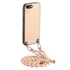 For iPhone 7 / 8 / SE 2022 / SE 2020 Carbon Fiber Texture Leather Back Phone Case with Crossbody Strap(Khaki) - 1