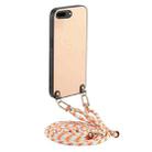 For iPhone 7 Plus / 8 Plus Carbon Fiber Texture Leather Back Phone Case with Crossbody Strap(Khaki) - 1