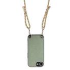 For iPhone 16e Carbon Fiber Texture Leather Back Phone Case with Crossbody Strap(Green) - 3