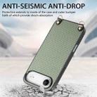For iPhone Air Carbon Fiber Texture Leather Back Phone Case with Crossbody Strap(Green) - 3