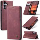 For Samsung Galaxy S25 5G CaseMe 013 Multifunctional Horizontal Flip Leather Phone Case(Red) - 1